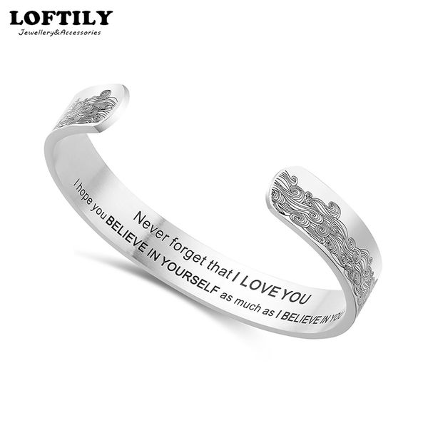 engraved bangles bracelets with charms i love you open cuff for women stainless steel gift for male i believe in you, Black
engraved bangles bracelets with charms i love you open cuff for women stainless steel gift for male i believe in you, Black