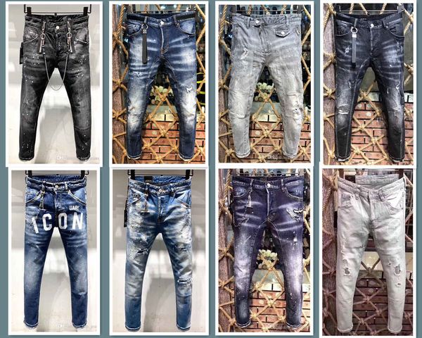 2019 new famous fashion designer distressed ripped mens jeans motorcycle biker jeans causal hole denim pants streetwear mens jeans, Blue
2019 new famous fashion designer distressed ripped mens jeans motorcycle biker jeans causal hole denim pants streetwear mens jeans, Blue