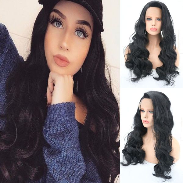 rongduoyi black hair long wavy wig synthetic lace front wigs for women natural looking lace wig half hand wigs heat resistant
rongduoyi black hair long wavy wig synthetic lace front wigs for women natural looking lace wig half hand wigs heat resistant