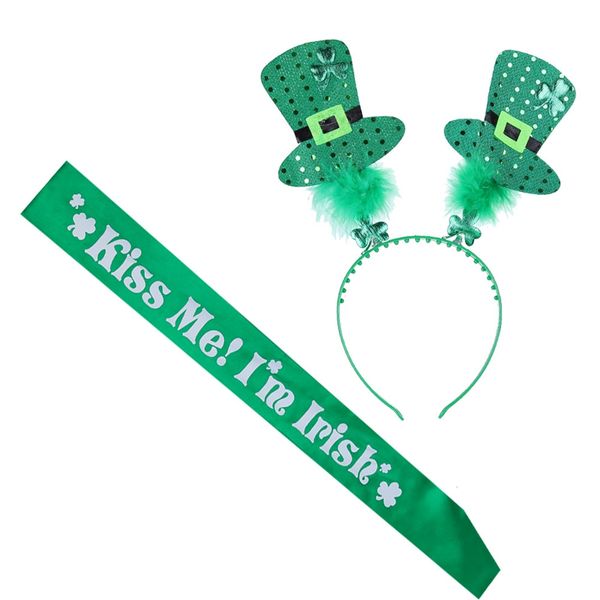 happy st patrick's day' green leprechaun spring head bopper headband & sash for women men hair accessories
happy st patrick's day' green leprechaun spring head bopper headband & sash for women men hair accessories