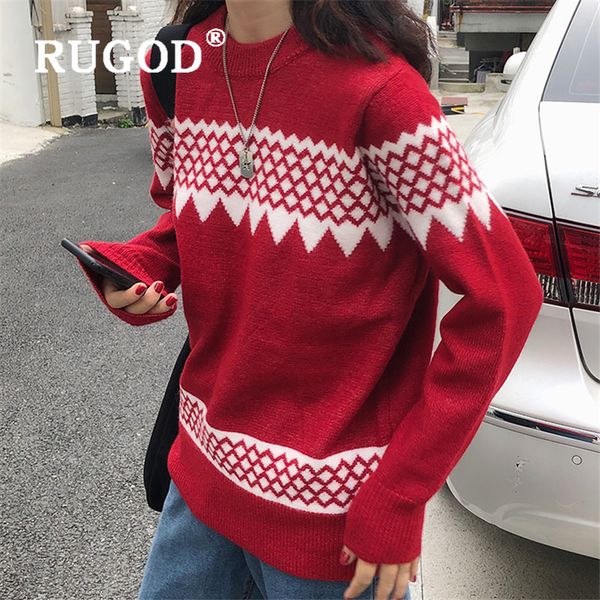 rugod vintage sweater pullovers for woman o neck argyle pattern long sleeve warm knitted pull fashionable female christmas top, White;black
rugod vintage sweater pullovers for woman o neck argyle pattern long sleeve warm knitted pull fashionable female christmas top, White;black