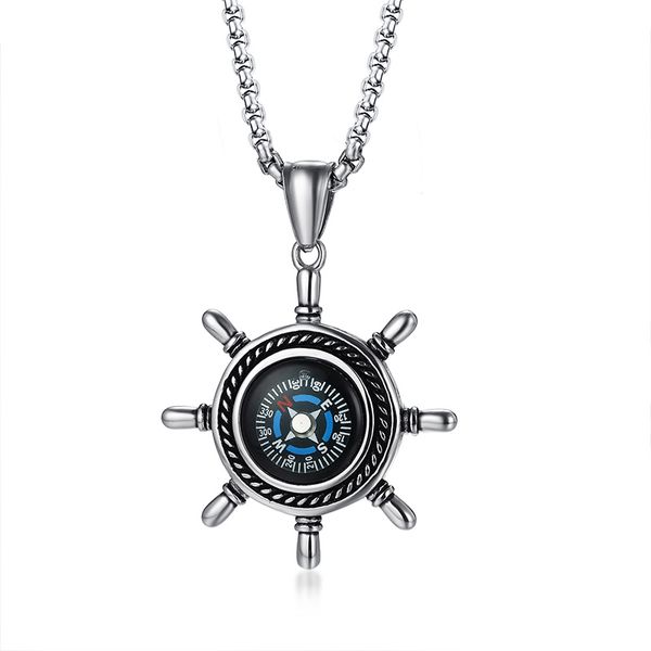 delicate rudder compass pendants necklaces accessories for men high-quality titanium steel material male jewelry gifts sale, Silver
delicate rudder compass pendants necklaces accessories for men high-quality titanium steel material male jewelry gifts sale, Silver