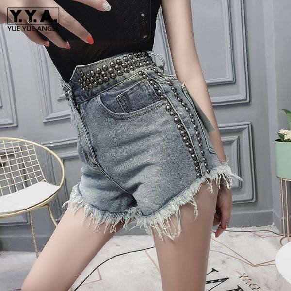 summer ladies high waist tassels denim short rivets studded punk jeans shorts high street slim fit women fashion mini jeans, Blue
summer ladies high waist tassels denim short rivets studded punk jeans shorts high street slim fit women fashion mini jeans, Blue