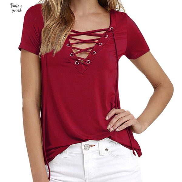 женщины с коротким рукавом футболка lace up sexy v шеи выдалбливают тройники top basic t shirt плюс размер 5xl, White
женщины с коротким рукавом футболка lace up sexy v шеи выдалбливают тройники top basic t shirt плюс размер 5xl, White