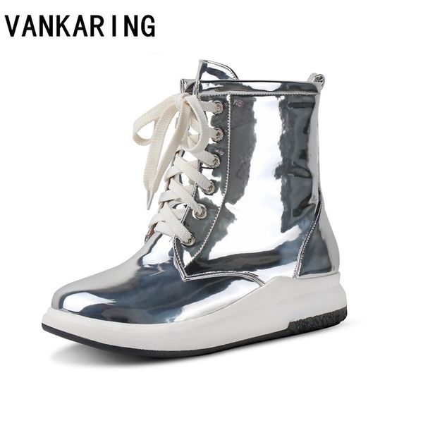 brand patent leather ankle boots for women platform lace-up waterproof snow colorful autumn boots woman casual shoes plus size, Black
brand patent leather ankle boots for women platform lace-up waterproof snow colorful autumn boots woman casual shoes plus size, Black