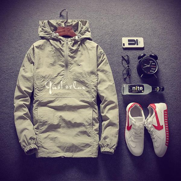 new brand clothing men's hooded conventional jacket spring autumn good quality fashion style thin jacket black white gray green autumn, Black;brown
new brand clothing men's hooded conventional jacket spring autumn good quality fashion style thin jacket black white gray green autumn, Black;brown