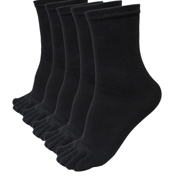5 pairs men sports running socks fashion cotton five fingers toe sock deodorant business casual elastic short soild sock 9.5, Black
5 pairs men sports running socks fashion cotton five fingers toe sock deodorant business casual elastic short soild sock 9.5, Black