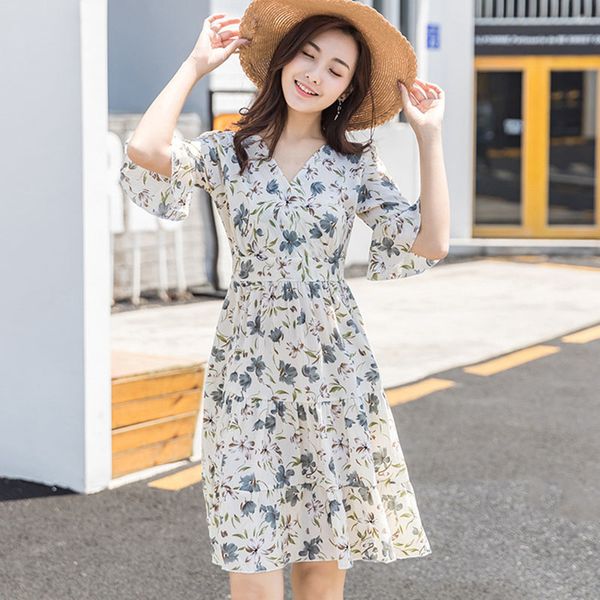 summer women v-neck print above knee dress a-line short sleeve ruffles party floral dress empire flare sleeve casual clothing, Black;gray
summer women v-neck print above knee dress a-line short sleeve ruffles party floral dress empire flare sleeve casual clothing, Black;gray