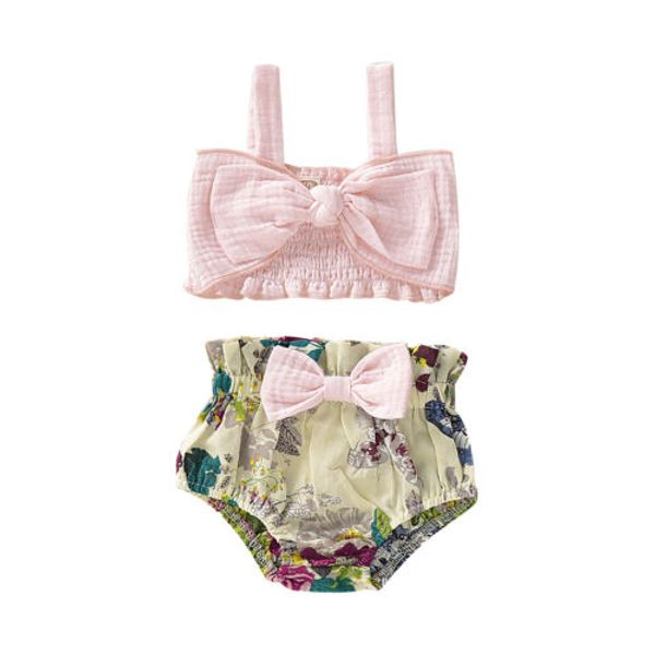 0-24m summer new baby girl kids summer toddler outfits cute clothes vest bow + floral fancy shorts 2pcs set, Blue
0-24m summer new baby girl kids summer toddler outfits cute clothes vest bow + floral fancy shorts 2pcs set, Blue