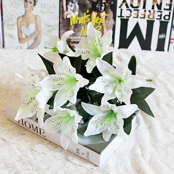 10head 48cm artificial lily silk flower wedding decoration flower christmas gift diy crafts fake flowers for home party suppply
10head 48cm artificial lily silk flower wedding decoration flower christmas gift diy crafts fake flowers for home party suppply