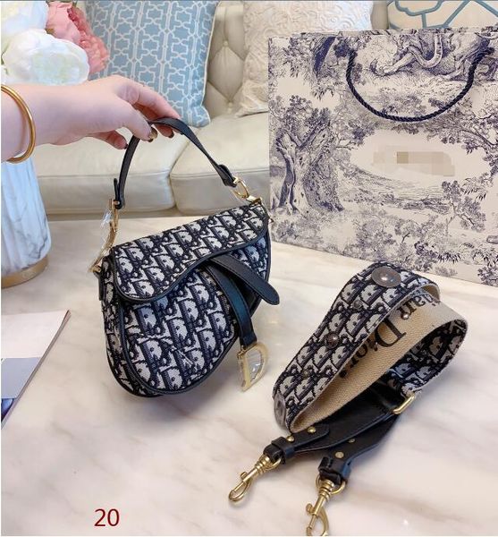 2020 famous designer ladies handbag new letter shoulder bag quality leather messenger bag luxury saddle bag