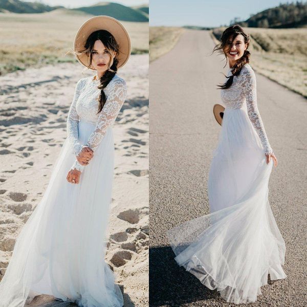 vintage country wedding dresses long sleeve sheer jewel neck appliques lace custom made plus size wedding dress, White
vintage country wedding dresses long sleeve sheer jewel neck appliques lace custom made plus size wedding dress, White