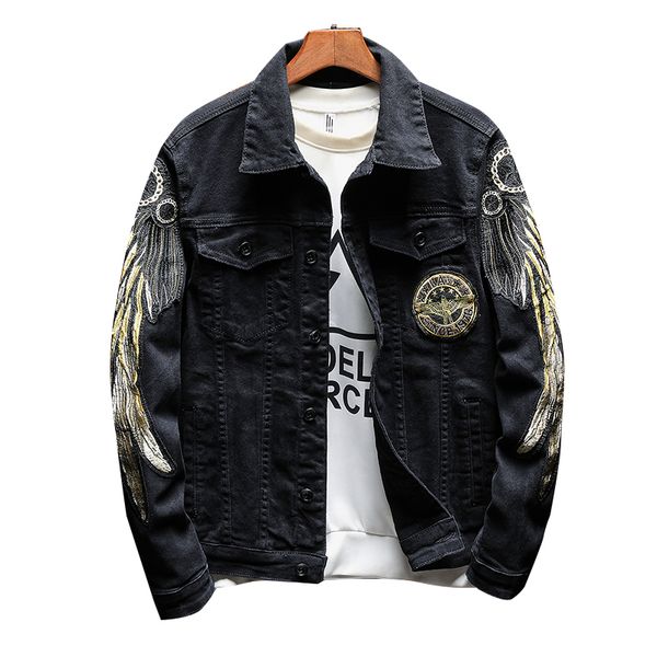 wings embroidery denim jacket coat black red 2020 fashion designer slim denim jacket large size mens short embroidered, Black;brown
wings embroidery denim jacket coat black red 2020 fashion designer slim denim jacket large size mens short embroidered, Black;brown