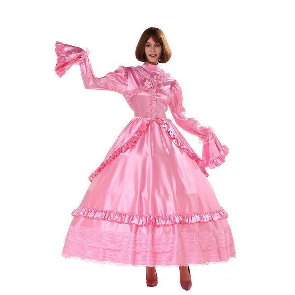 sissy girl lockable gothic lolita punk satin dress crossdress big sleeve costume no shoes, Black;red
sissy girl lockable gothic lolita punk satin dress crossdress big sleeve costume no shoes, Black;red