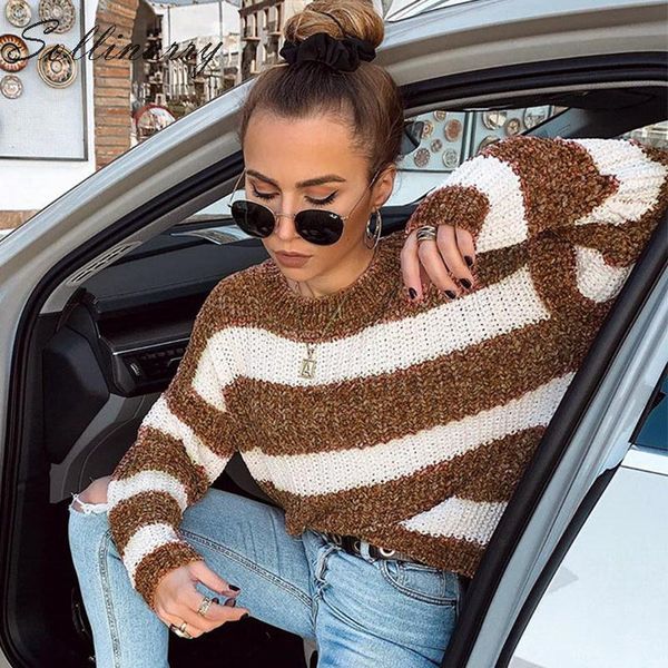 sollinarry stripe knit casual sweaters women long sleeve autumn thick pullovers female winter o neck feminine sweater jumper top, White;black
sollinarry stripe knit casual sweaters women long sleeve autumn thick pullovers female winter o neck feminine sweater jumper top, White;black