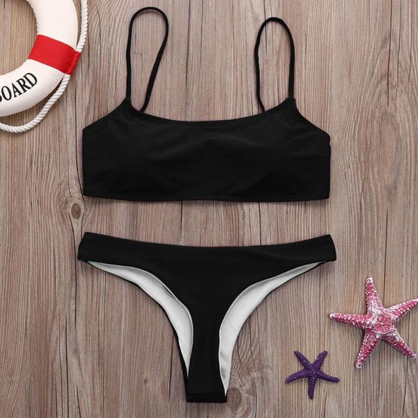women solid bikini set bikinis high waist swimwear bathing suit summer retro swimsuit female black beach wear biquini #yj, White;black
women solid bikini set bikinis high waist swimwear bathing suit summer retro swimsuit female black beach wear biquini #yj, White;black