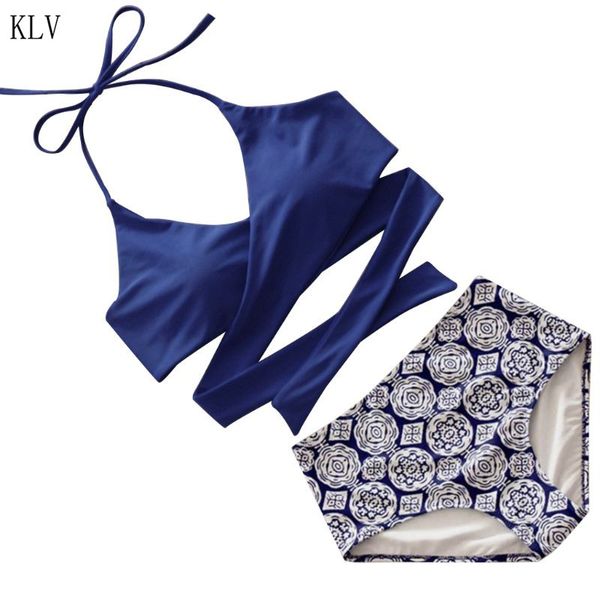 2019 bikini set women summer halter deep v-neck wrap front bra high waist bohemian floral printing thong swimsuit bathing suit, White;black
2019 bikini set women summer halter deep v-neck wrap front bra high waist bohemian floral printing thong swimsuit bathing suit, White;black