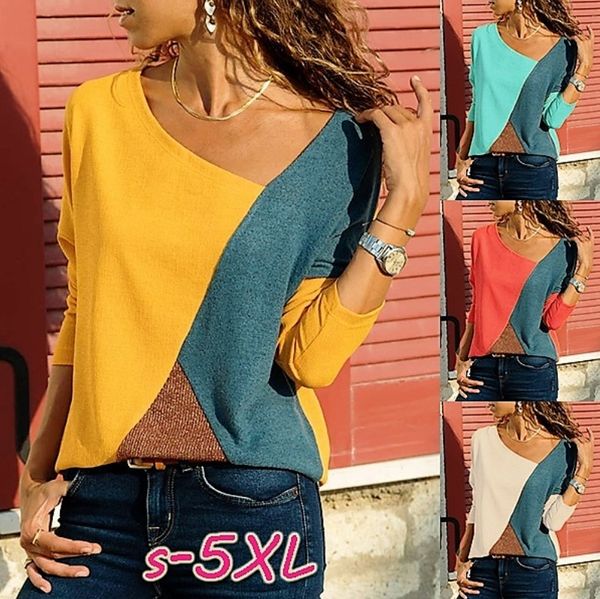 women autumn and winter t-shirt casual round neck long sleeve ladies fashion stitching loose t-shirt cotton pullover shirts 2323, White
women autumn and winter t-shirt casual round neck long sleeve ladies fashion stitching loose t-shirt cotton pullover shirts 2323, White