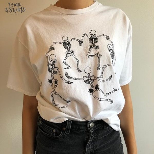 summer female short sleeved skeleton new fashion harajuku cartoon printing fun large size o neck spoof t shirt, White
summer female short sleeved skeleton new fashion harajuku cartoon printing fun large size o neck spoof t shirt, White