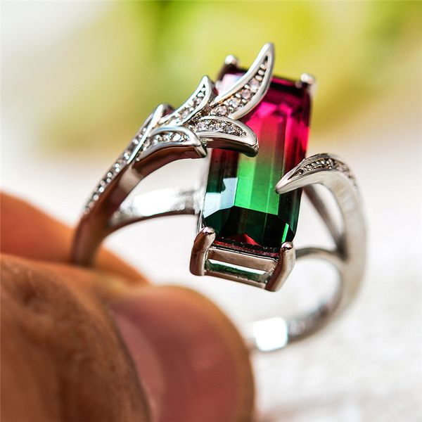 charm fashion female crystal rainbow ring 925 silver red green wedding rings promise bridal love engagement rings for women, Golden;silver
charm fashion female crystal rainbow ring 925 silver red green wedding rings promise bridal love engagement rings for women, Golden;silver