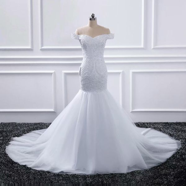 exquisite off the shoulder mermaid wedding dress beaded tulle white wedding dresses with sweep train elegant wedding dresses with lace up
exquisite off the shoulder mermaid wedding dress beaded tulle white wedding dresses with sweep train elegant wedding dresses with lace up
