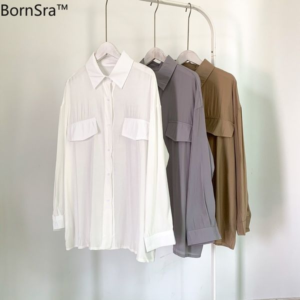 bornsra 2020 long sleeve shirt female summer relaxed joker design slim regular regular casual womens and blouses female, White
bornsra 2020 long sleeve shirt female summer relaxed joker design slim regular regular casual womens and blouses female, White