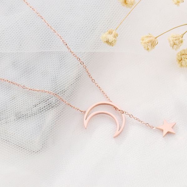 titanium steel necklace new star moon mini pendant from europe and america clavicle chain star moon classic all-around student, Silver
titanium steel necklace new star moon mini pendant from europe and america clavicle chain star moon classic all-around student, Silver