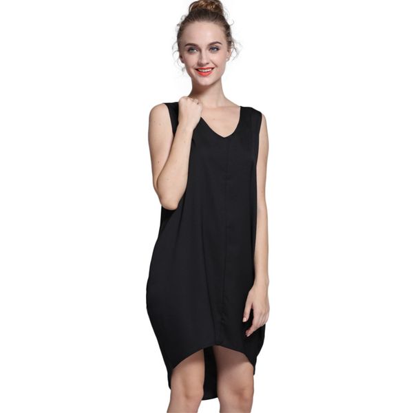 vintage solid summer dress 2019 women tank mini sundress v neck high low hem loose casual asymmetric shift dress black vestidos, Black;gray
vintage solid summer dress 2019 women tank mini sundress v neck high low hem loose casual asymmetric shift dress black vestidos, Black;gray