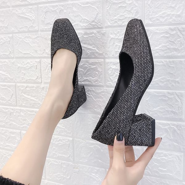 summer high heels women shoes woman pumps bling shine flock square toe pumps female slip on shallow causal shoes, Black
summer high heels women shoes woman pumps bling shine flock square toe pumps female slip on shallow causal shoes, Black