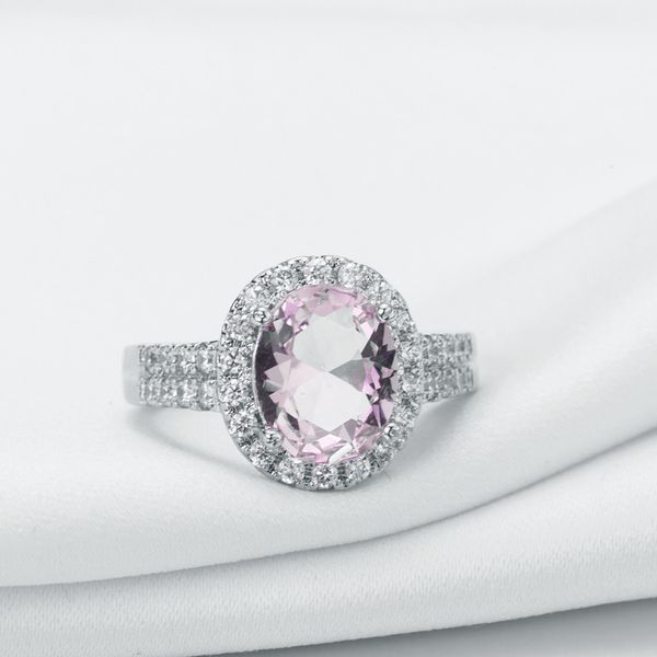 

zhenrong желаем горячие продажи новый розовый кристалл бриллиант яйцо кольцо европейский и американский женский розовый циркон обручальное ю, Golden;silver