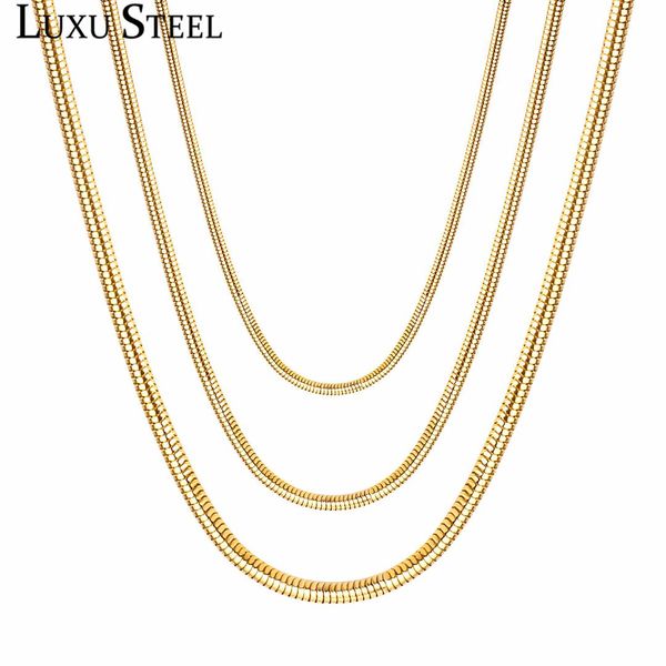 luxusteel standard snake chain necklaces 316l stainless steel gold/silver filled lobster clasp necklaces for pendants bijoux
luxusteel standard snake chain necklaces 316l stainless steel gold/silver filled lobster clasp necklaces for pendants bijoux