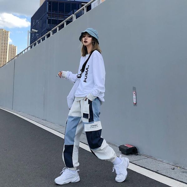 men women designer pants couple hip hop pants luxury private custom fashion pants trend mix match stitching color streetwear, Black
men women designer pants couple hip hop pants luxury private custom fashion pants trend mix match stitching color streetwear, Black