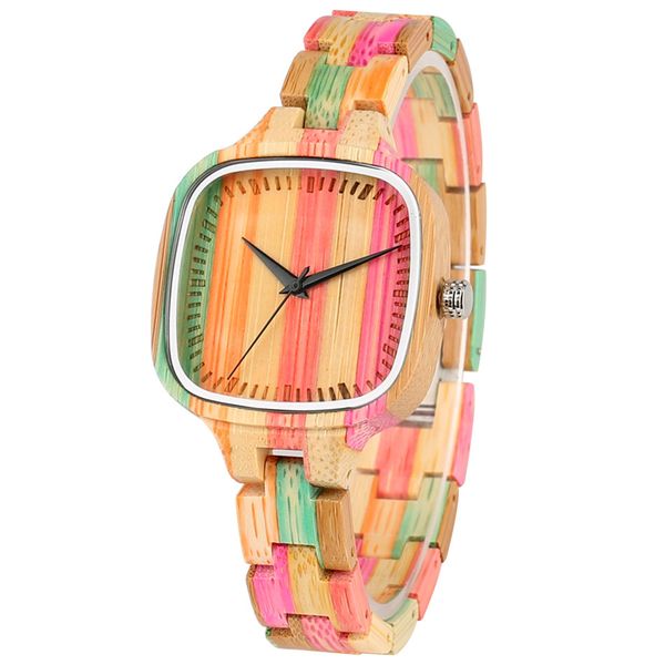 fabulous colorful bamboo women's watches creative quartz wood watch ladies wooden bangle watches stylish simple square dial, Slivery;brown
fabulous colorful bamboo women's watches creative quartz wood watch ladies wooden bangle watches stylish simple square dial, Slivery;brown