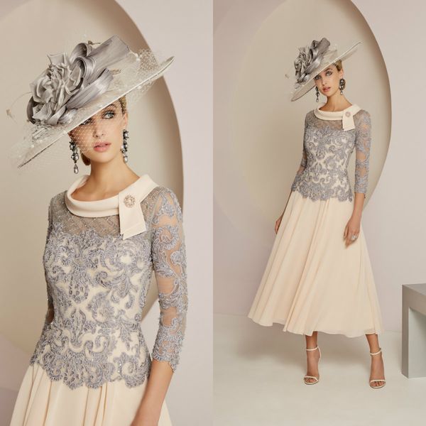 2019 chic mother of the bride dresses scoop neck 3/4 long sleeves prom dress tea length silver lace wedding guest gowns cheap, Black;red
2019 chic mother of the bride dresses scoop neck 3/4 long sleeves prom dress tea length silver lace wedding guest gowns cheap, Black;red