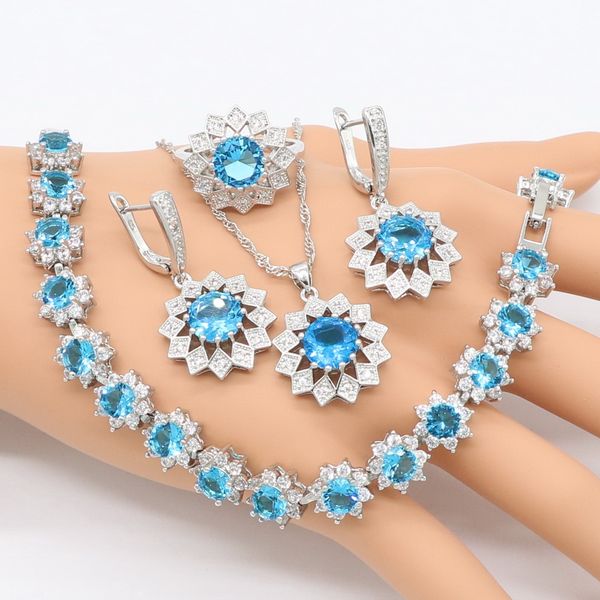 flower shape sky blue crystal white zirconia 925 silver bridal jewelry sets for women necklace pendant earrings rings bracelets
flower shape sky blue crystal white zirconia 925 silver bridal jewelry sets for women necklace pendant earrings rings bracelets
