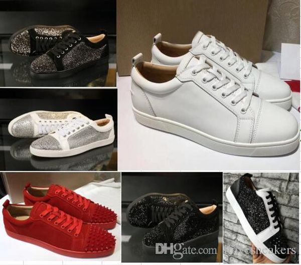 2019 new arrival red bottoms mens women shoes fashion suede with spikes loafers rivets casual dress boots flats sneakers, Black
2019 new arrival red bottoms mens women shoes fashion suede with spikes loafers rivets casual dress boots flats sneakers, Black