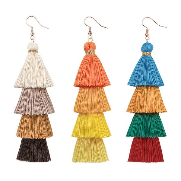 new design women bohemian fashion handmade long multi-layer tassel earrings european and american style earrings wholesale earrings jewelry, Silver
new design women bohemian fashion handmade long multi-layer tassel earrings european and american style earrings wholesale earrings jewelry, Silver