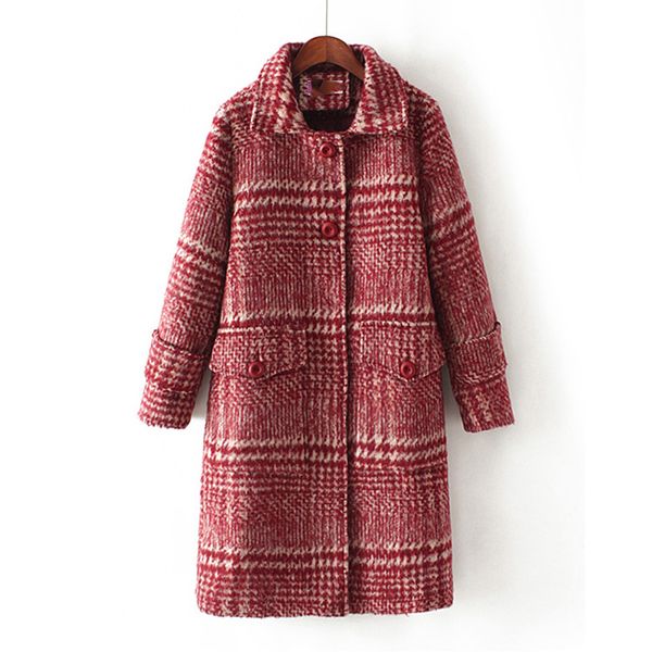 perhaps u women woolen houndstooth coat turn down collar red single-breasted pocket plaid loose winter vintage c0227, Black
perhaps u women woolen houndstooth coat turn down collar red single-breasted pocket plaid loose winter vintage c0227, Black