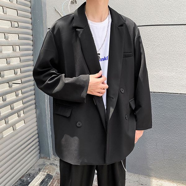 2019 korean new men blazer black oversized blazer masculino casual student men hombre, White;black
2019 korean new men blazer black oversized blazer masculino casual student men hombre, White;black