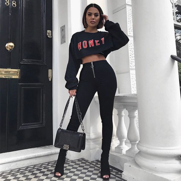 new women autumn winter long sleeve crop hoodies pullover streetwear girl hip letter honey loose short sweatshirts hot, Black
new women autumn winter long sleeve crop hoodies pullover streetwear girl hip letter honey loose short sweatshirts hot, Black