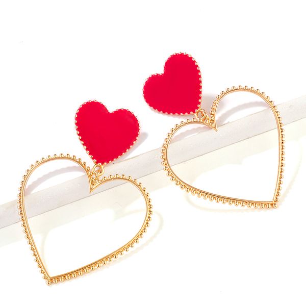 aensoa korean big double love alloy earrings for women exaggeration red heart temperament drop earrings party fashion jewelry, Silver
aensoa korean big double love alloy earrings for women exaggeration red heart temperament drop earrings party fashion jewelry, Silver