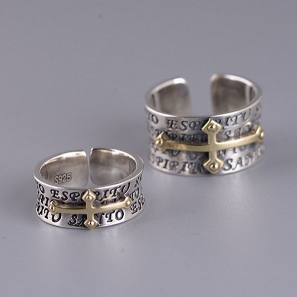 new 100% s925 pure silver thai silver men's ring fashion cross wide edition ring women's letter, Slivery;golden
new 100% s925 pure silver thai silver men's ring fashion cross wide edition ring women's letter, Slivery;golden