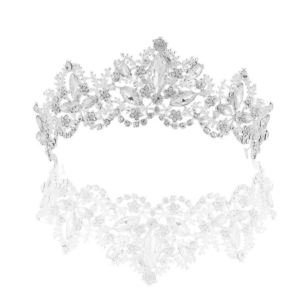 wedding party 16x5cm tiaras beaded flower leaf headwear of bride crown diamond headwear for bride acting initiation graduation rs-74, White;golden 
wedding party 16x5cm tiaras beaded flower leaf headwear of bride crown diamond headwear for bride acting initiation graduation rs-74, White;golden