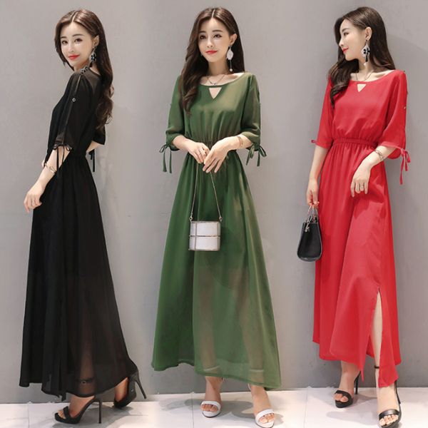 2019 spring dress new korean women's short-sleeved fork temperament waist chiffon dress women's dress, Black;gray
2019 spring dress new korean women's short-sleeved fork temperament waist chiffon dress women's dress, Black;gray