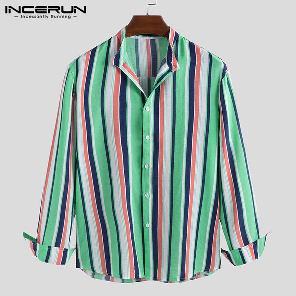 stylish shirt men long sleeve lapel neck button multicolor striped camisa streetwear casual camisa brand shirts men 2019 incerun, White;black
stylish shirt men long sleeve lapel neck button multicolor striped camisa streetwear casual camisa brand shirts men 2019 incerun, White;black