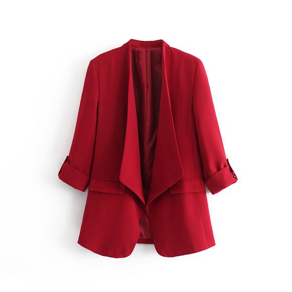 western style women's dress 2019 spring new style fashion elegant revers slim fit suit jacket women's, Black;white