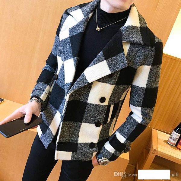 trend 2019 new double-breasted windbreaker fashion retro tartan coat large size 5xl slim short coat men's banquet party dress, Black;brown
trend 2019 new double-breasted windbreaker fashion retro tartan coat large size 5xl slim short coat men's banquet party dress, Black;brown