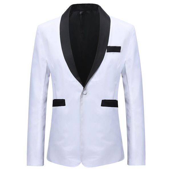 mens white business casual suit jacket 2020 brand new slim fit one button shawl collar blazer men solid color blazer masculino, White;black
mens white business casual suit jacket 2020 brand new slim fit one button shawl collar blazer men solid color blazer masculino, White;black