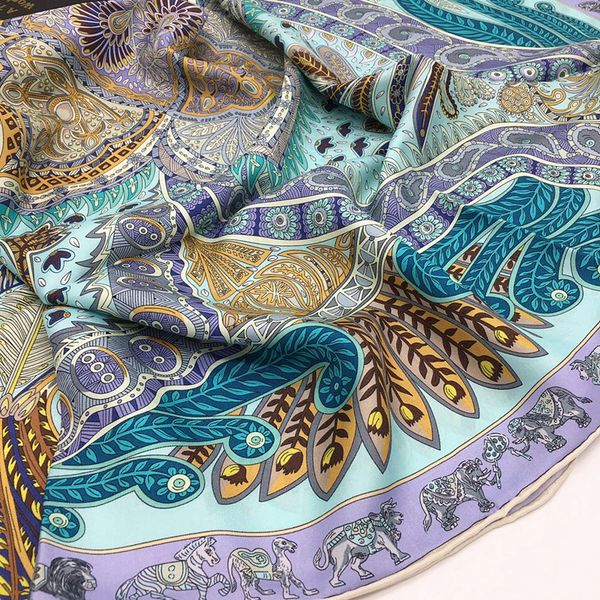 wholesale-new style good quality 100% twill silk material print flower square scarves for women size 110cm - 110cm, Blue;gray
wholesale-new style good quality 100% twill silk material print flower square scarves for women size 110cm - 110cm, Blue;gray
