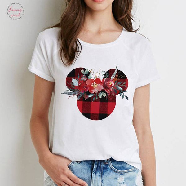 women printed tshirts flower plaid cartoon ear tee casual tshirt ladies female woman clothes t shirt short sleeve t, White
women printed tshirts flower plaid cartoon ear tee casual tshirt ladies female woman clothes t shirt short sleeve t, White